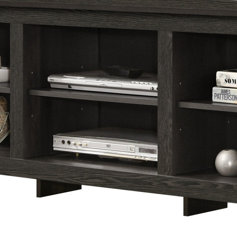 Bernardo Dark Gray 70"W TV Stand With Open Shelves And Cable Management, Dark Gray
