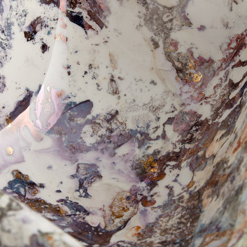 Handmade Ceramic Decorative Bowl, 9.75" H x 13.25" W x 13.25" D