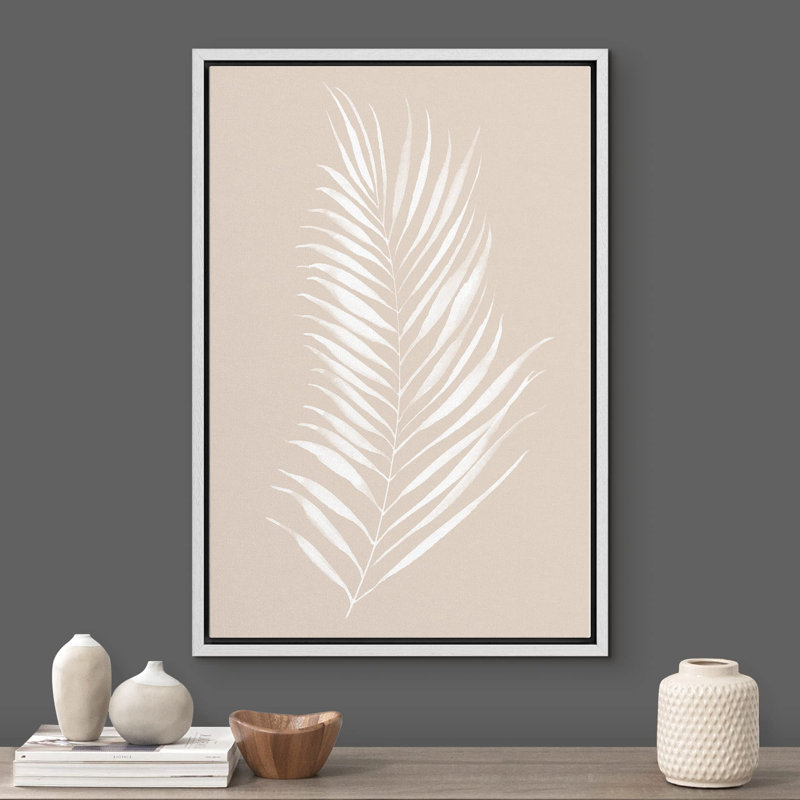 Silhouette de feuille de palmier brun clair et tan, Blanc, H 24 po x l 16 po