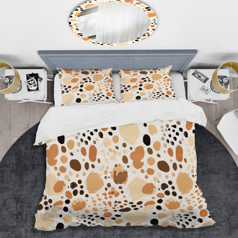Literie abstraite à motif de pattes I, Housse de couette pour grand lit et 2 taies décor