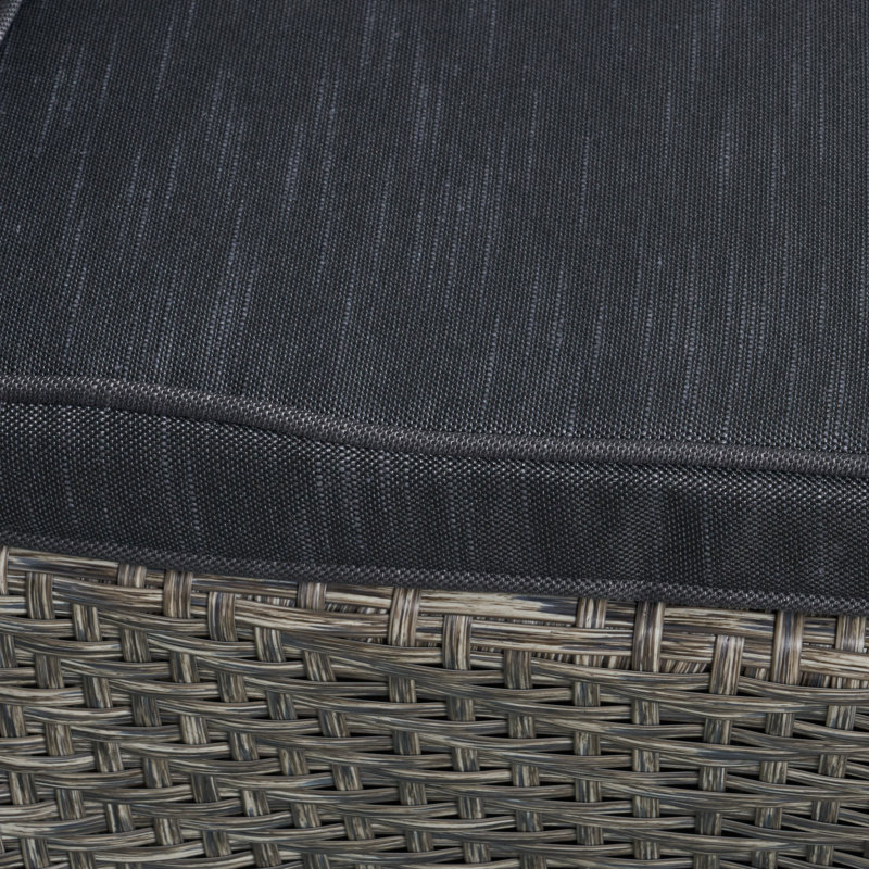Chaise de patio pivotante avec coussins Averil, Structure mélange de noirs / coussin gris foncé