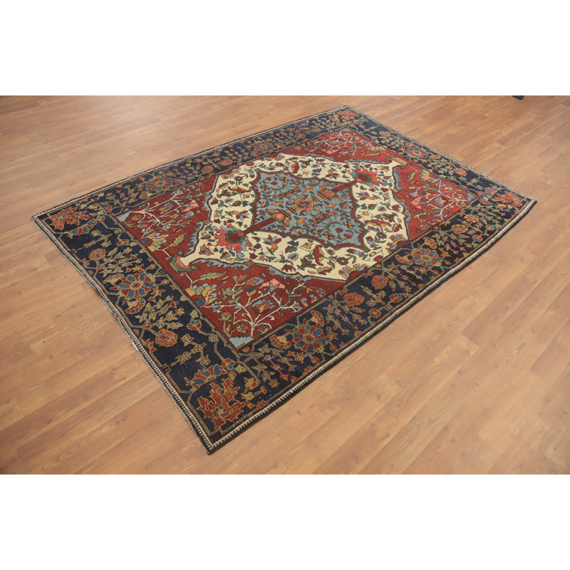 Tapis oriental pré-1900 à teinture végétale 5 x 7