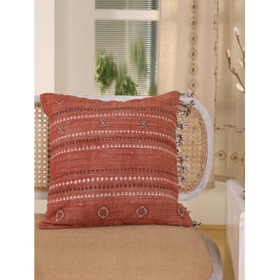 Caryann Linen Square Throw Pillow Cover