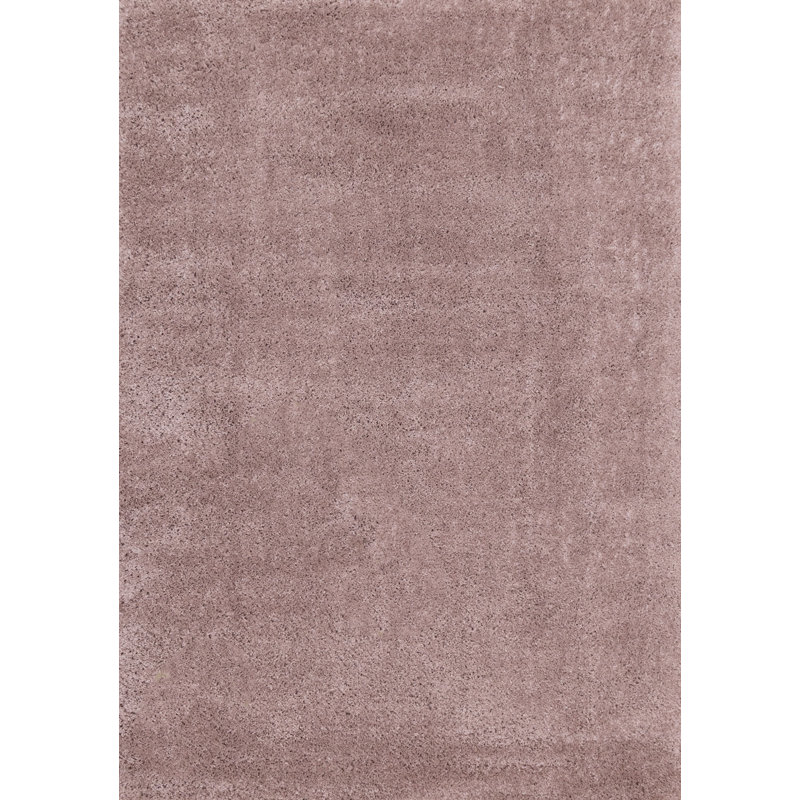 Hammersmith Pink Blush Solid Shag Area Rug, Rectangle 6'7" x 9'6"