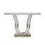 Console à miroir de 43 pouces, canapé d'entrée argent moderne avec pieds courbés incrustés de pierre, table d'entrée glam argentée pour le salon, table d'appoint de luxe moderne, table de vestibule de couloir