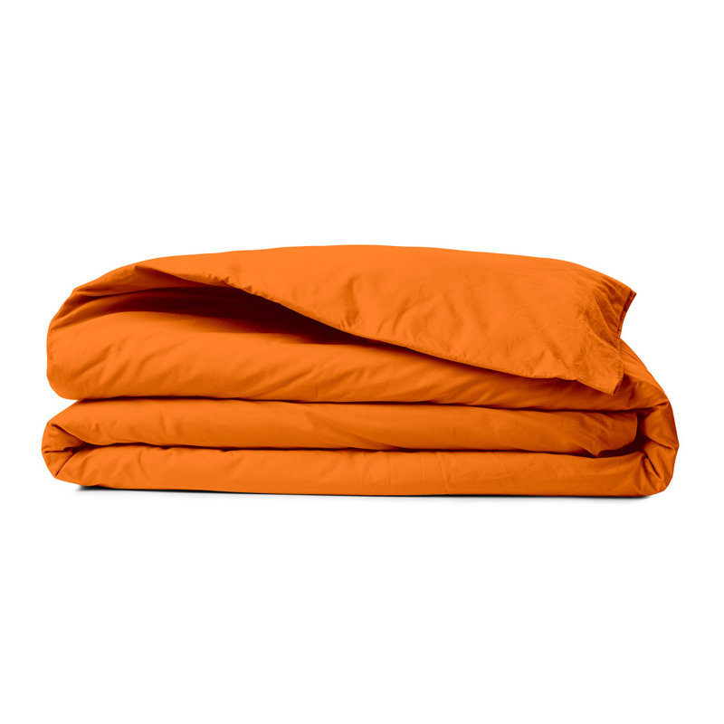 100% Cotton Ranforce Single Quilt Cover, Orange, 55.1 x 78.7 | 155 Thread Count, Button Closure | Machine Washable at 86°F | Soft, Durable & Breathable Bedding for a Cozy Night's Sleep, Perfect for Kids & Guest Rooms