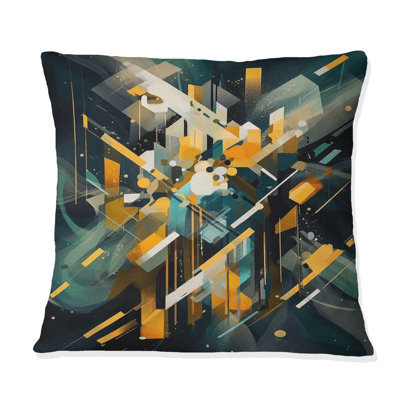 Coussin décoratif jaune et vert dansant avec couleurs III