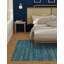 Tapis uni / rayé bleu océan Durah-348939995