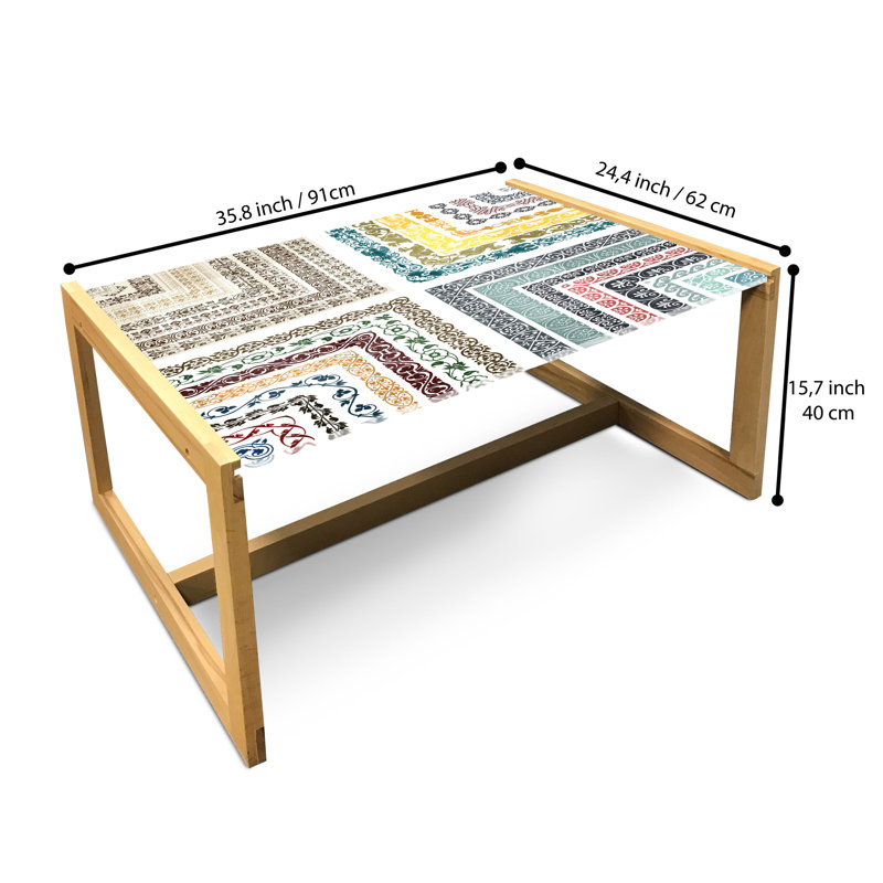 Multicolore, table basse East Urban Home, H 15,75 po x L 35,83 po x l 24,4 po