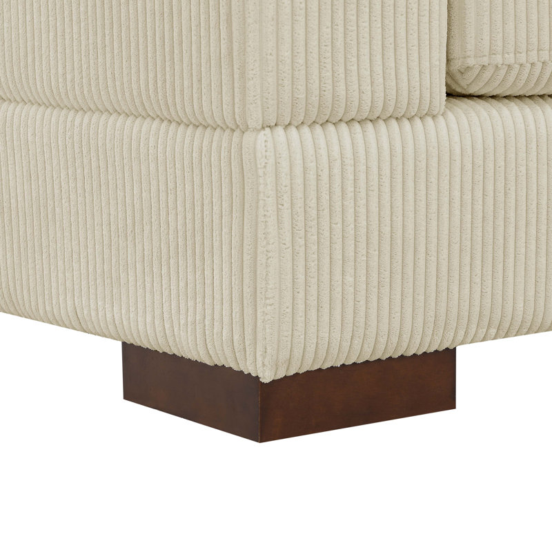 Aurick Corduroy Sectional Reversible, Cream Corduroy