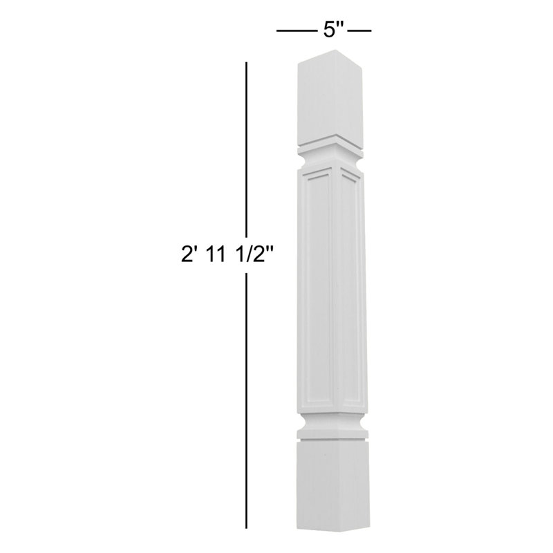 Kent 35.5" Unfinished Rubberwood Raised Panel Cabinet Column