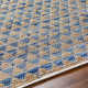 Addy Geometric Handmade Flatweave Recycled P.E.T. Area Rug in Blue/Tan