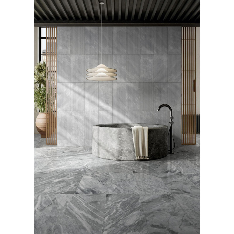 Carrara Marble, Gray marble, natural marble, for wall, OL textured finished, 3D fluted marble