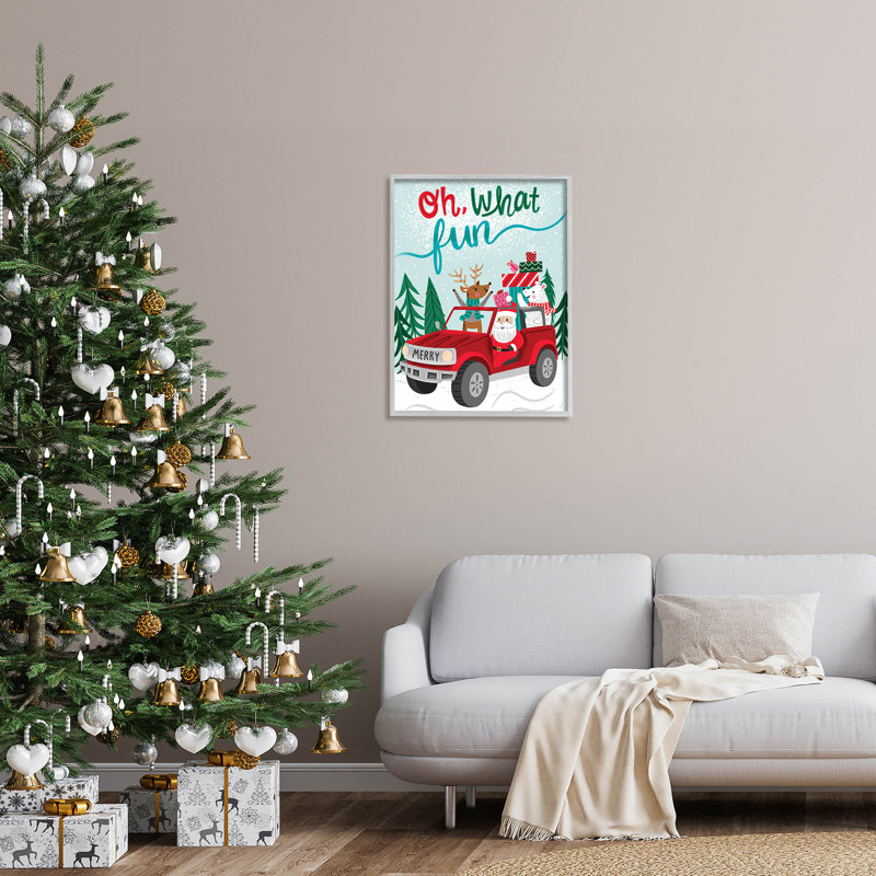 Oh What Fun Santa at-119, H 30 po x l 24 po x P 1,5 po, Estampe numérique Farmhouse