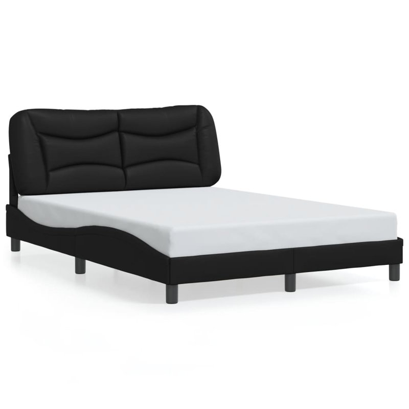 Cadre de lit vidaXL avec DEL sans matelas Hvar noir 137 x 190 cm, Noir, Complète