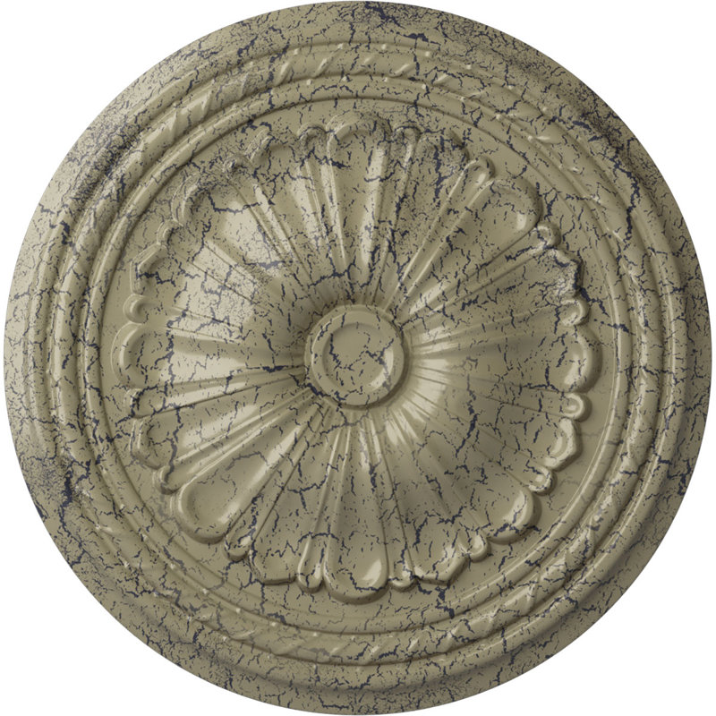 Endurathane Bailey Ceiling Medallion, 18 1/8"OD x 3/4"P (Fits Canopies up to 4"), Hand-Painted Warm Silver Finish