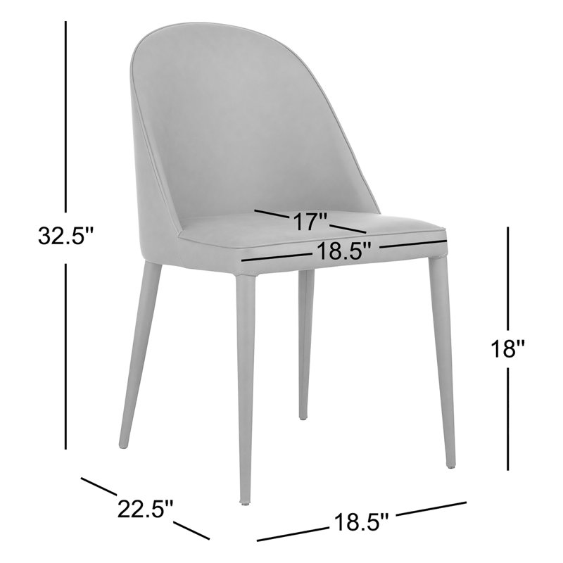 Brennon Upholstered Dining Chair, Grey Faux Leather