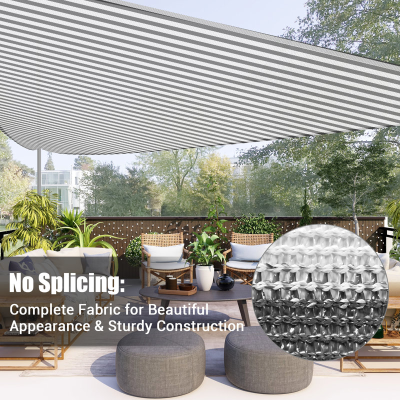 Gray and White 25ft Triangle Sun Shade Sail Canopy
