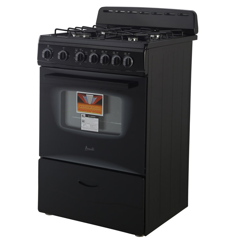 Avanti 24" Compact Gas Range Oven, Black