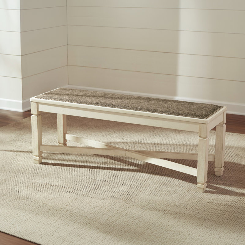 Banc rembourré Chailey, Brun, Blanc / Blanc