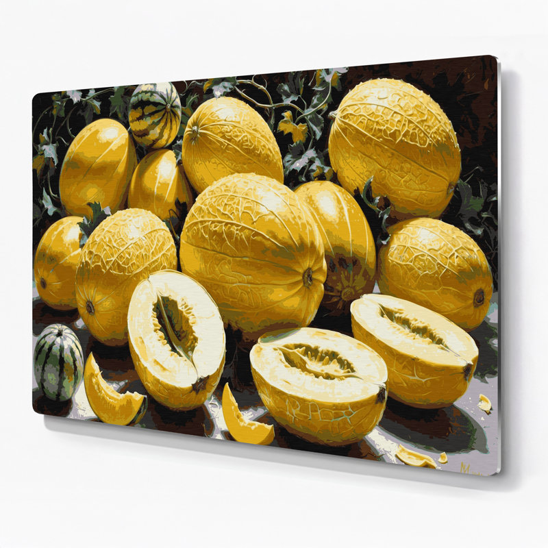 «Fruit Canary Melon», art mural en métal, H 11 po x l 14 po