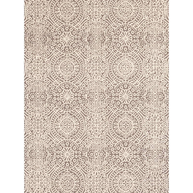 Temple Taupe Hand Micro Hooked Wool Rug, Rectangle 6' x 9'