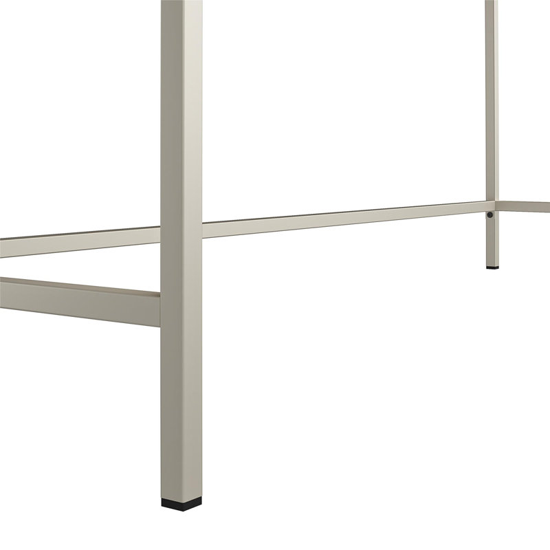 Lillegard Metal Base Writing Desk, Taupe, Walnut