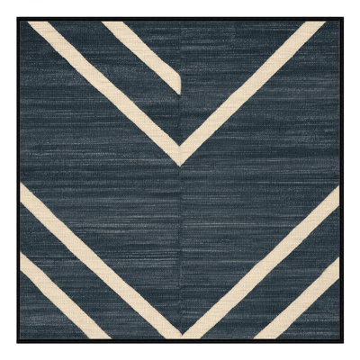  Tapis ivoire lavable rayé ardoise