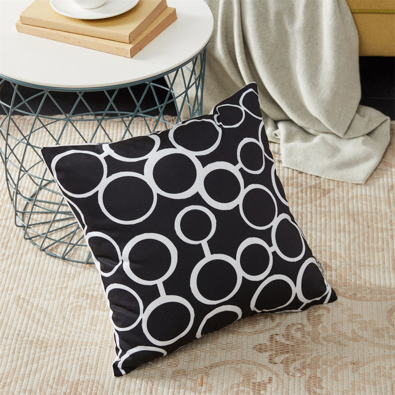 Printing Outdoor Square Pillow Cover, 20"L x 20"W, Black