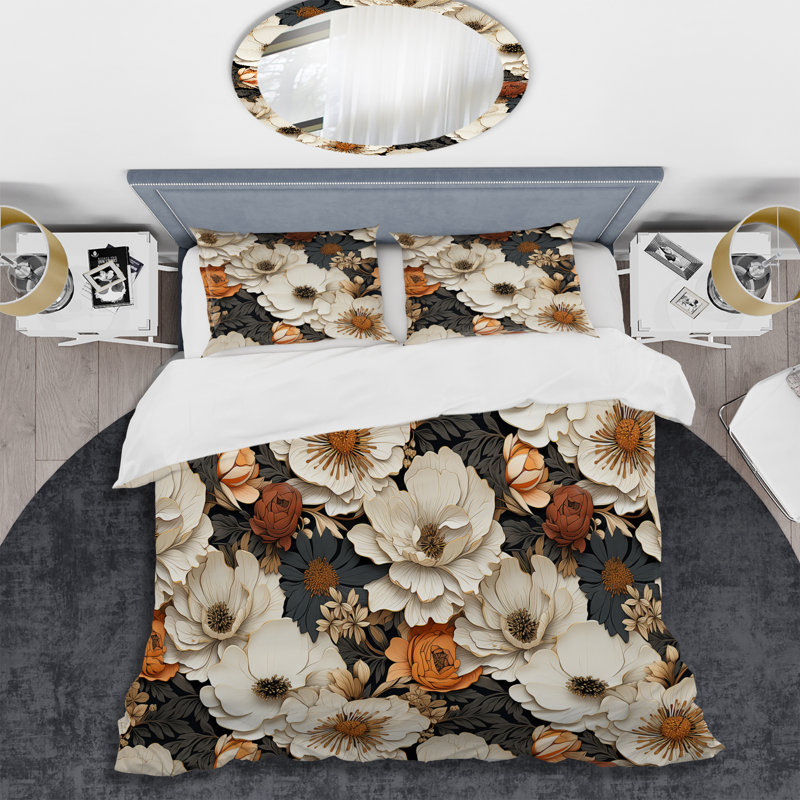 Vivid Poppy Dreams - Ensemble de housse de couette à motif floral - Microfibre de polyester