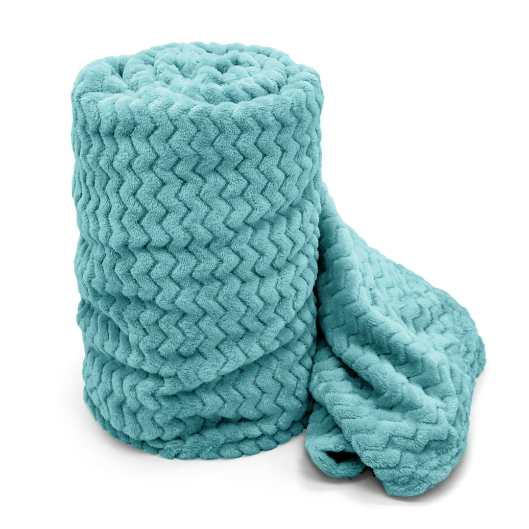 Balthasar Snug Soft Chevron Patterned Blanket Mink Throw