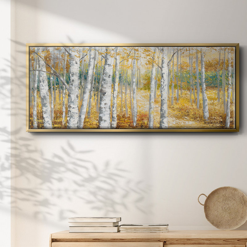 Birch Path II - toile encadrée, H 8 po x l 20 po