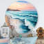 «Morning Light On The Ocean Waves III» - art mural nautique et côtier en métal-59005114