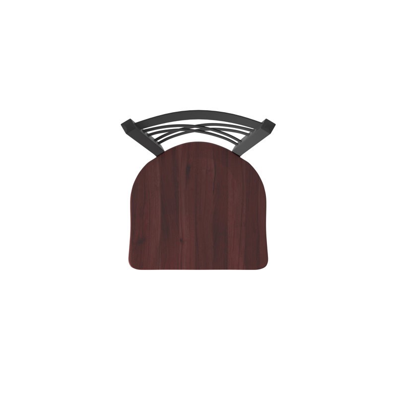 Tabouret tournant 820 Catalina, Noir froissé, Bois - Érable cerise foncée, Tabouret de comptoir (assise de 25 po de hauteur)