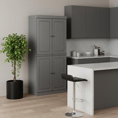 Garde-manger 72 po en bois massif gris 72 po