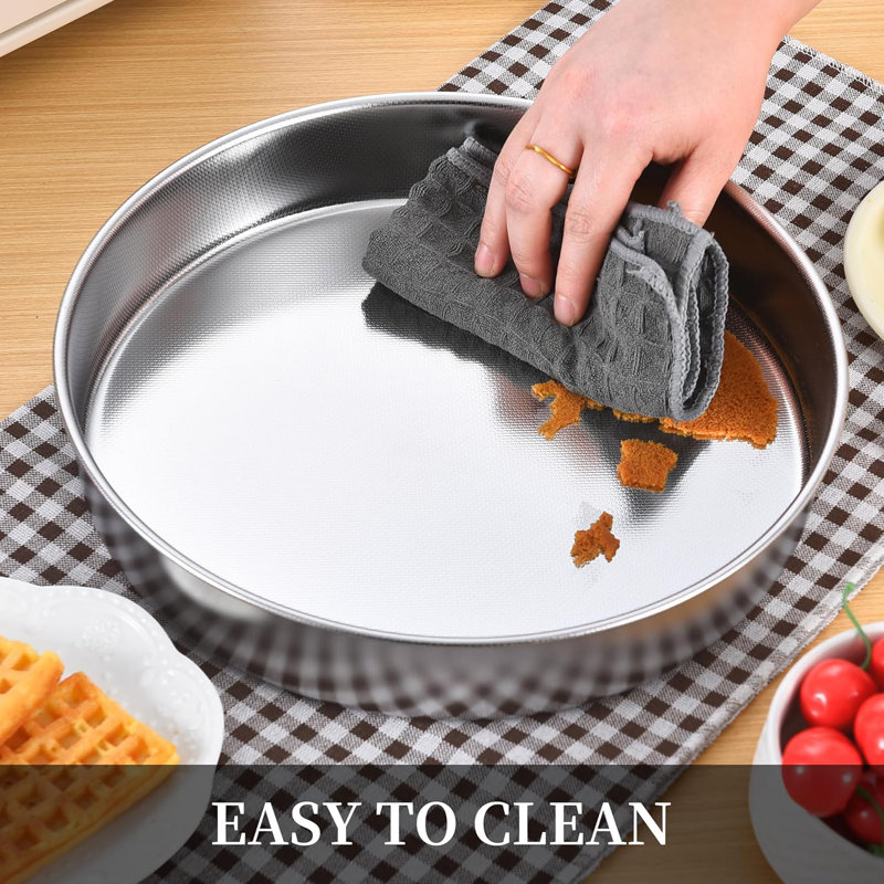 Ensemble de 3 moules à gâteau ronds en acier inoxydable (8 pouces / 9½ pouces / 11 pouces)
