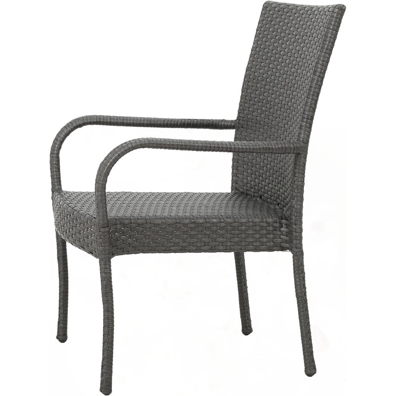 Outdoor Wicker Dining Chairs, Gray