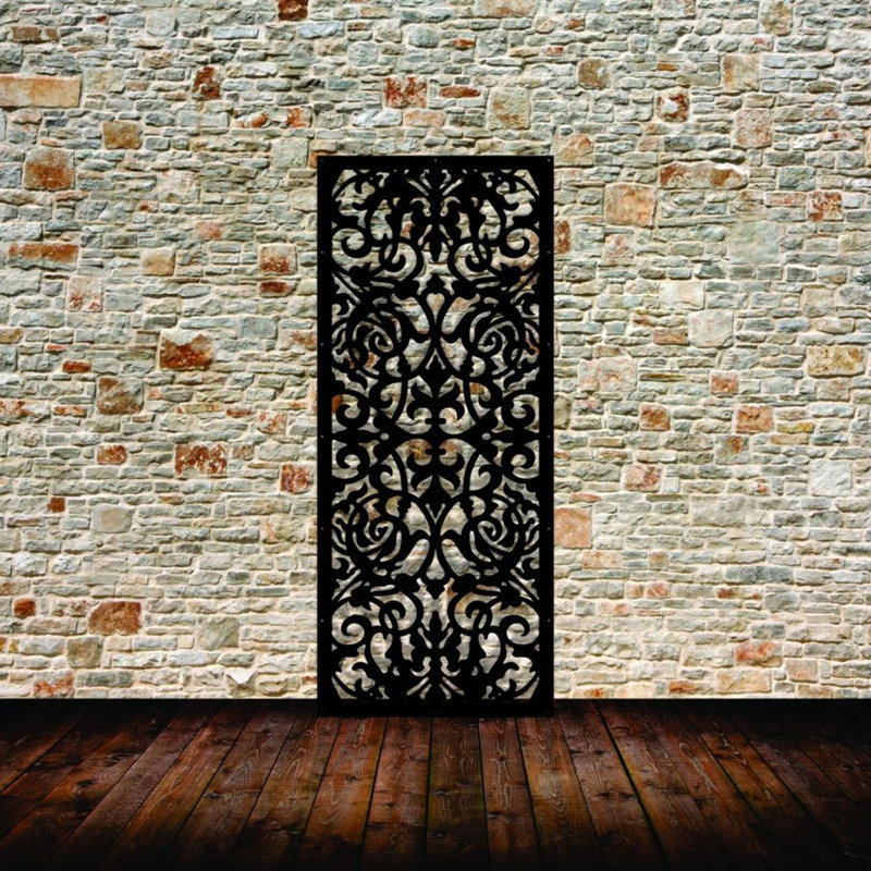 Classic Aluminum Laser-Cut Privacy Screen Panel  – Powder-Coated Outdoor Metal Wall Art, Decorative Garden Fence Privacy Divider