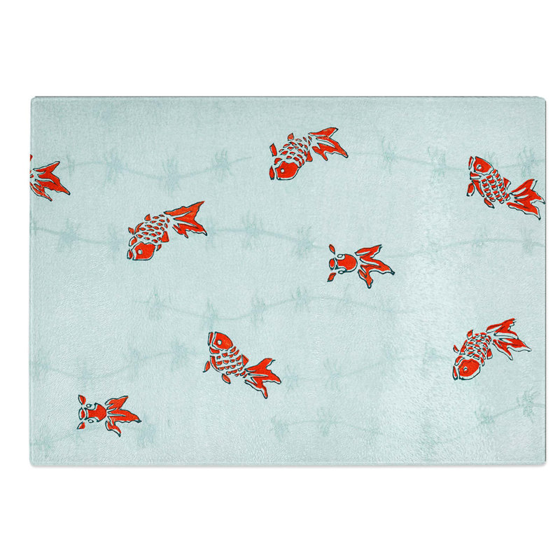Glass Goldfish by Watanabe Seitei Chopping Board, 39 cm W x 28.5 cm L