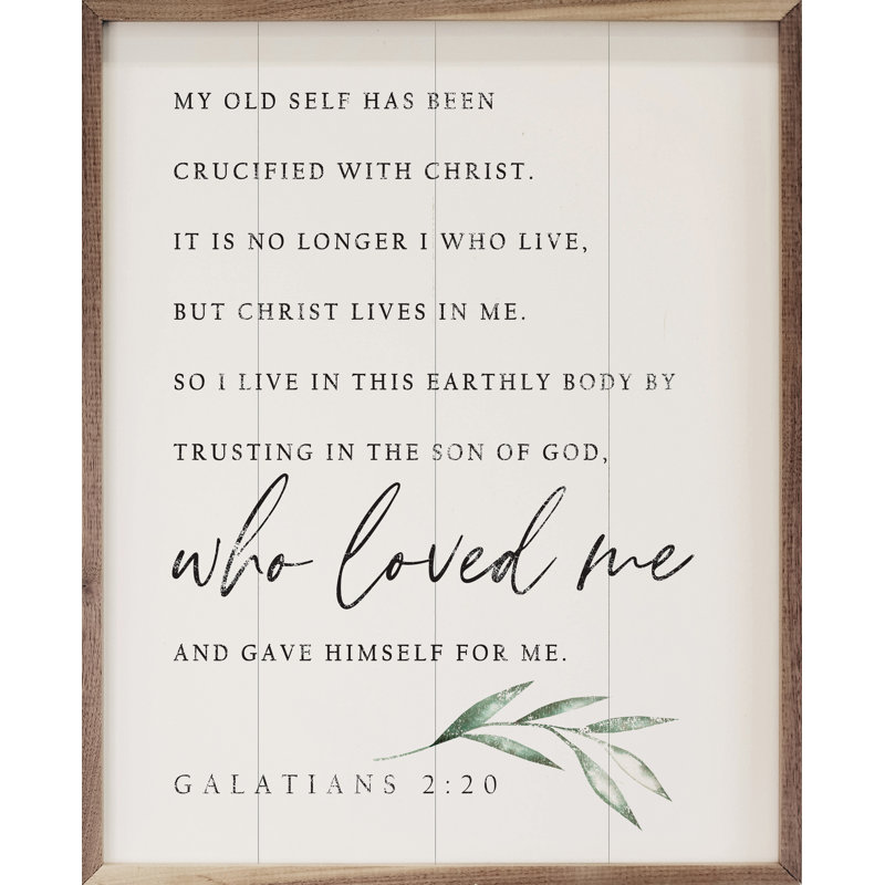 «Who Love Me», verdure, Galates 2, 20, blanc