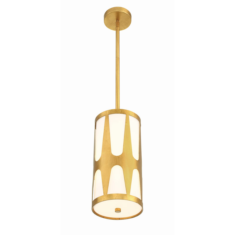Ashtion 1 - Light Cylinder Pendant, Antique Gold