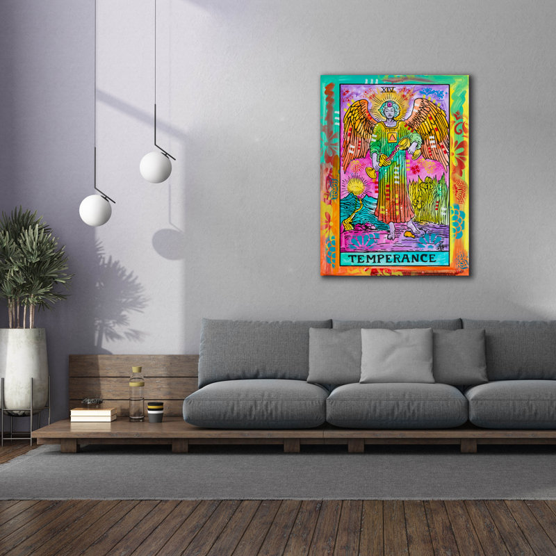 «Tarot - Temperance» par Dean Russo, art mural sur toile, H 54 po x l 40 po x P 1,5 po