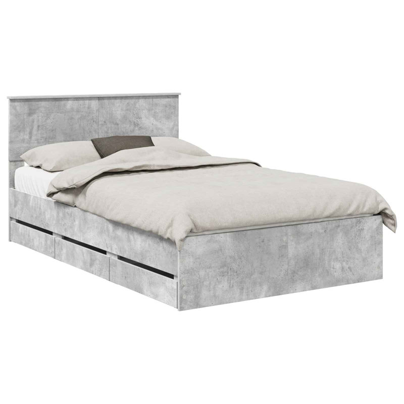 Bed, Double (4'6), Concrete Grey