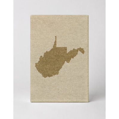 West Virginia State Silhouette — Portrait Canvas Wall Art
