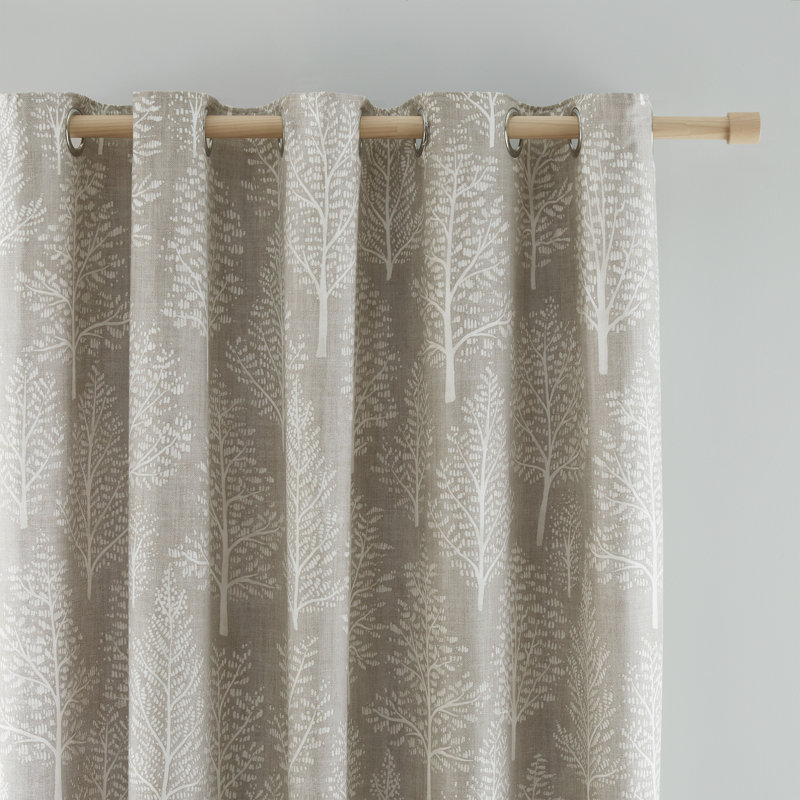 Alder Trees Lined Eyelet Curtains, Brown, 167 W x 229 D cm