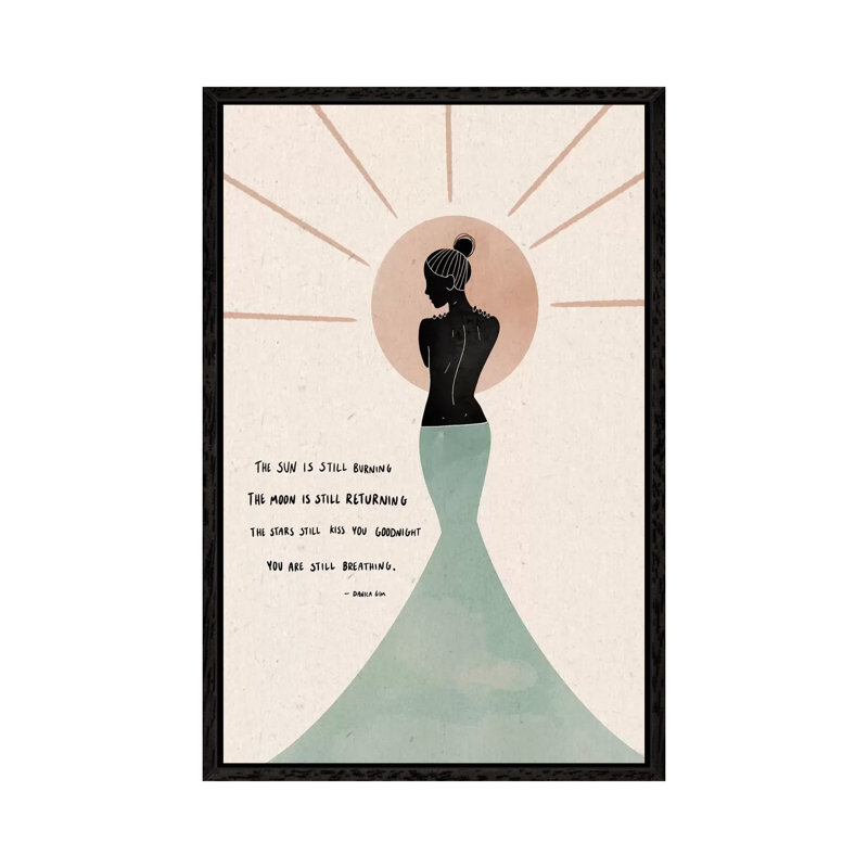 The Sun Is Still Burning by Danica Gim - Print on Canvas, Black Framed, 66.04cm H x 45.72cm W x 3.81cm D