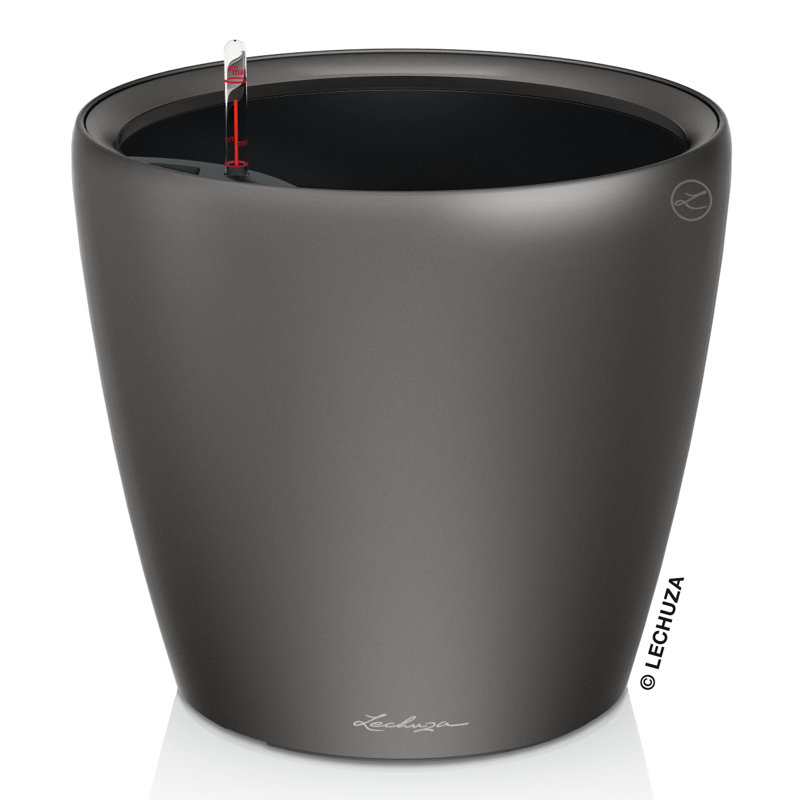 Classico Pot Planter, Charcoal Metallic, 40cm H x 43cm W x 43cm D