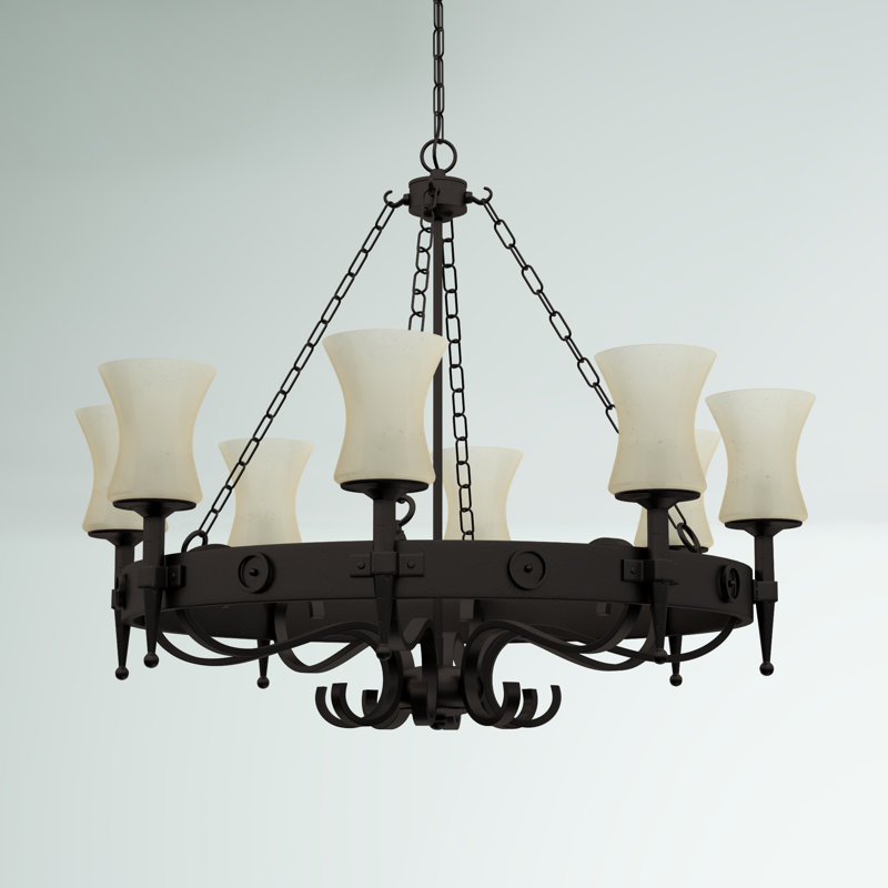 Eastbourne 8 - Light Waggon Wheel Chandelier