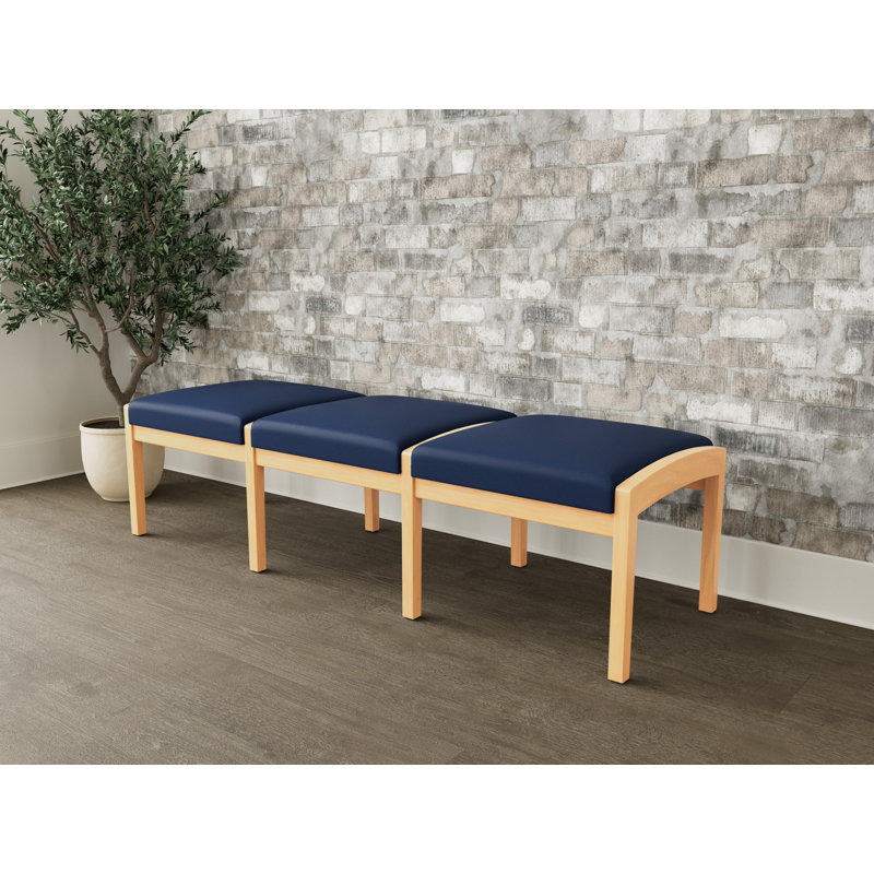 Banc en bois 3 places Lenox, Naturel, Modena encre