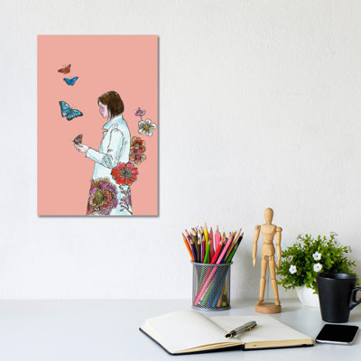 Butterflies And Flowers by Fanitsa Petrou - Wrapped Canvas Print
